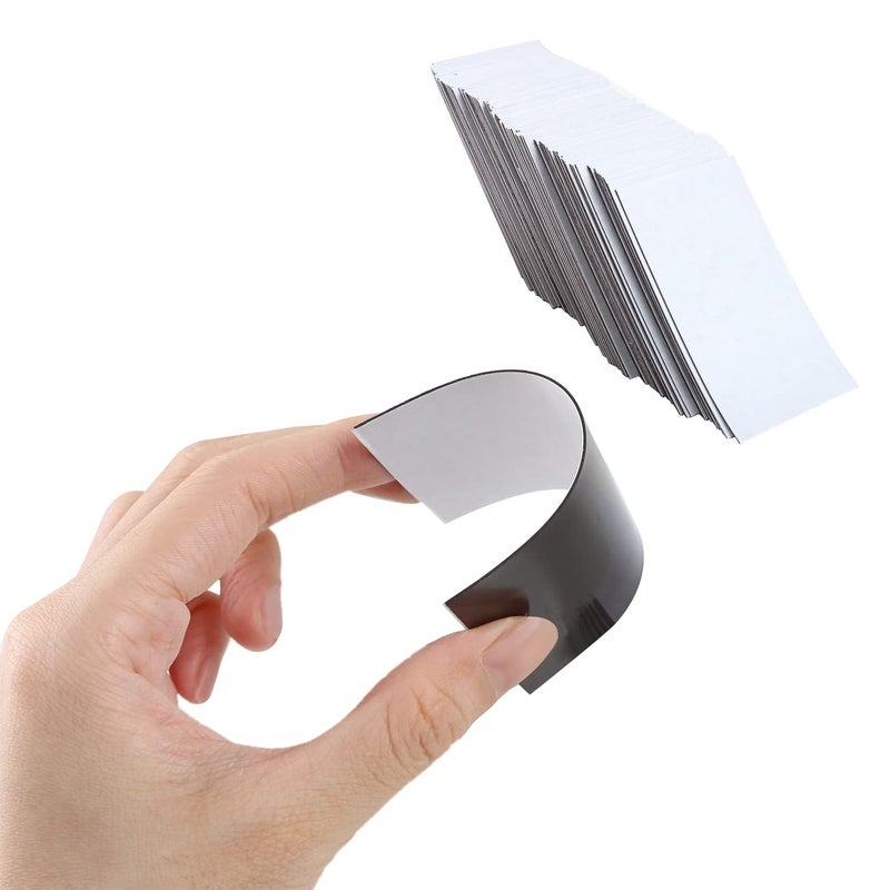 Saganizer 100 Pack 2 x 3.5 inch Business Card Magnets Peel and Stick Adhesive Magnetic Backings Magnet Strong Magnet Blanks Sheets Printable Magnetic Sheet for Dies Storage - Image 4